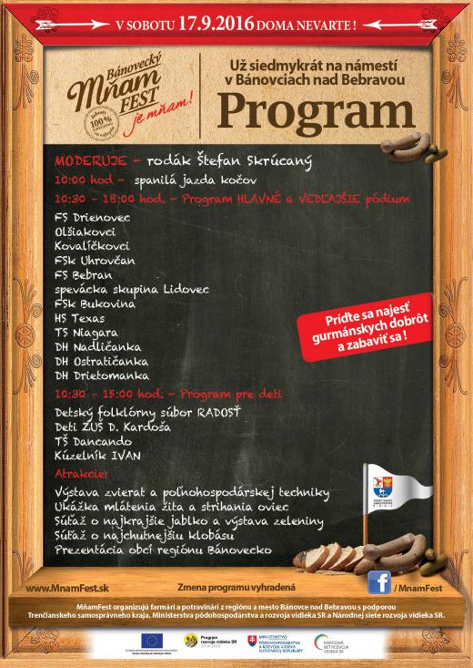 Bánovecký MňamFest - program - 17. 9. 2016